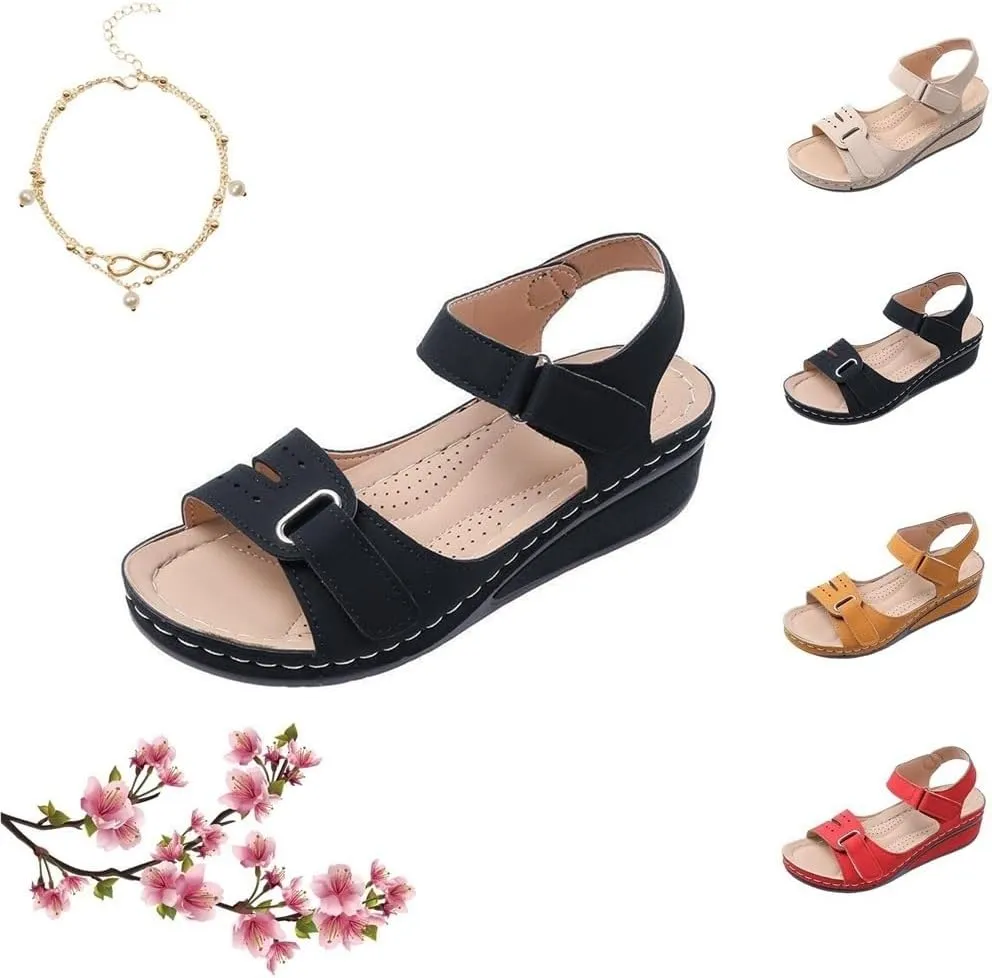 Soft & Stylish Wedge Sandals for Effortless Comfort Womens Orthopedic Sport Sandals Shoes Comfortable Arch Support Sandals All Day Walking Sandal Back Strap