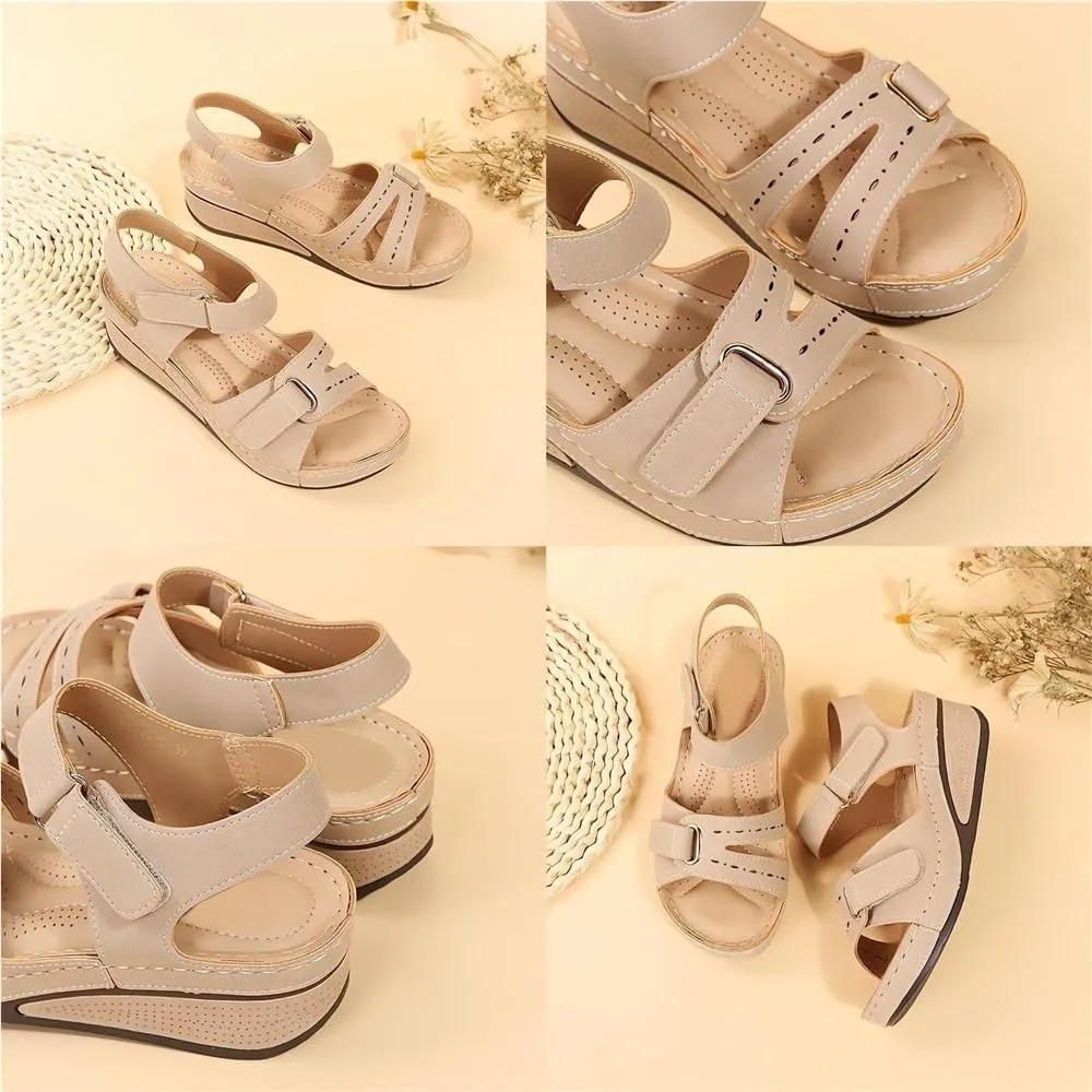 Soft & Stylish Wedge Sandals for Effortless Comfort Womens Orthopedic Sport Sandals Shoes Comfortable Arch Support Sandals All Day Walking Sandal Back Strap