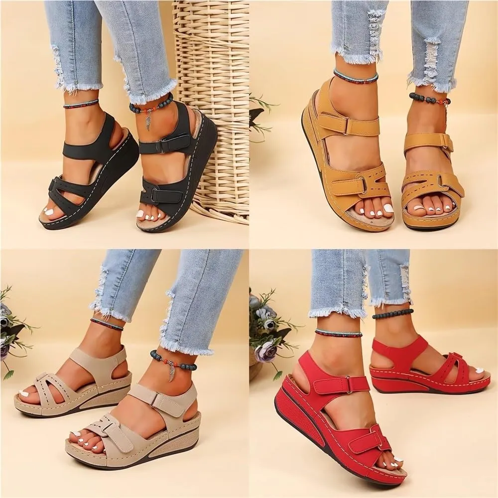 Soft & Stylish Wedge Sandals for Effortless Comfort Womens Orthopedic Sport Sandals Shoes Comfortable Arch Support Sandals All Day Walking Sandal Back Strap