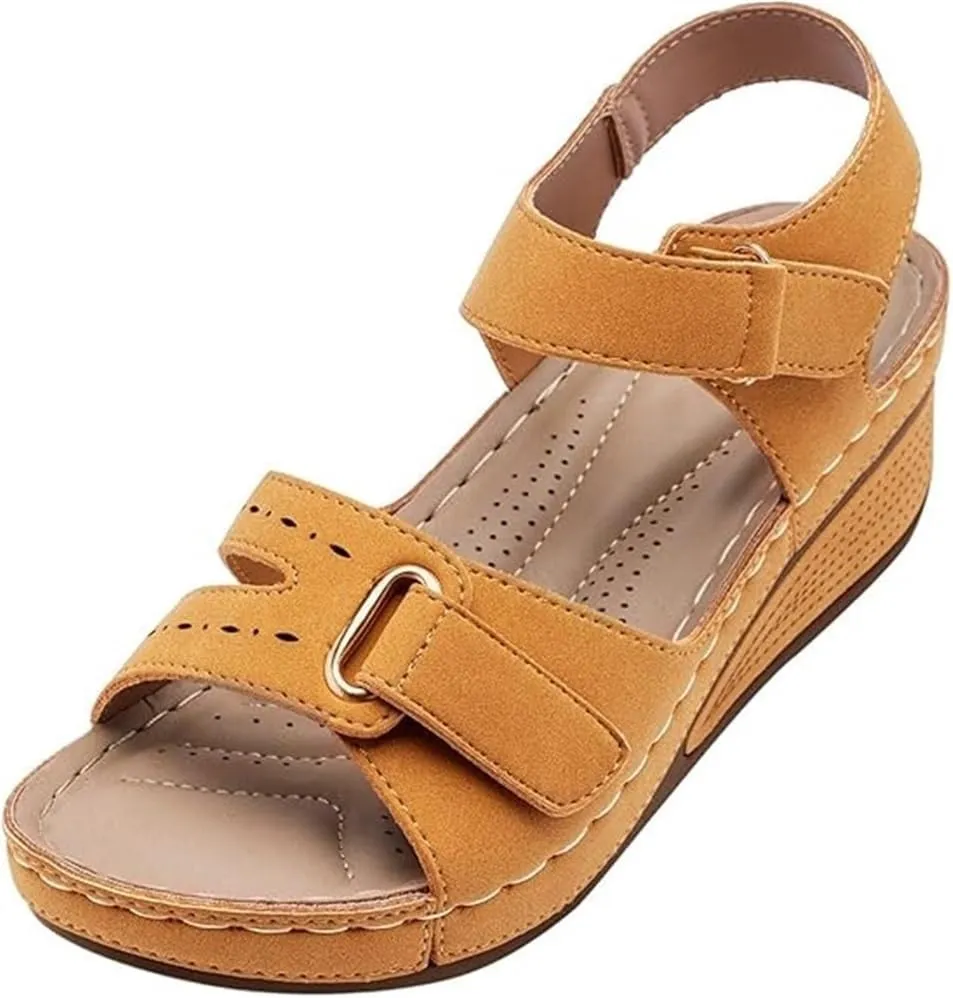 Soft & Stylish Wedge Sandals for Effortless Comfort Womens Orthopedic Sport Sandals Shoes Comfortable Arch Support Sandals All Day Walking Sandal Back Strap