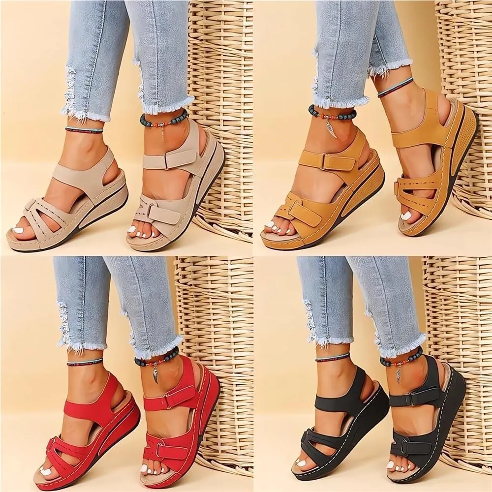 Soft & Stylish Wedge Sandals for Effortless Comfort Womens Orthopedic Sport Sandals Shoes Comfortable Arch Support Sandals All Day Walking Sandal Back Strap