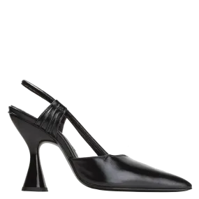 Stainless Slingback — Black Vitelas