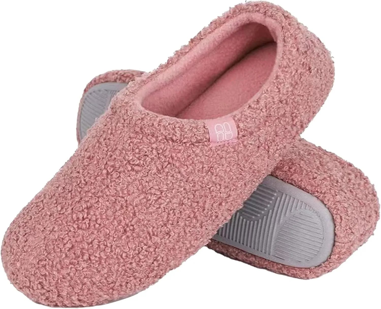 Unisex Fuzzy Curly Memory Bombas Slippers Closed Back Bedroom House Shoes Indoor Soft Comfy Warm Loafer Slippers