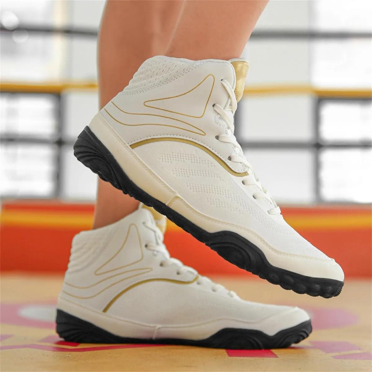 Unisex's Boxing Shoes Boxing Wrestling Footwear Breathable Comfort Breathable Kickboxing Boots Non-Slip Youth Sports Trainers