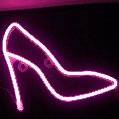 Wall Hanging LED Neon Light Sign, High heels design