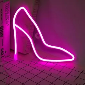 Wall Hanging LED Neon Light Sign, High heels design