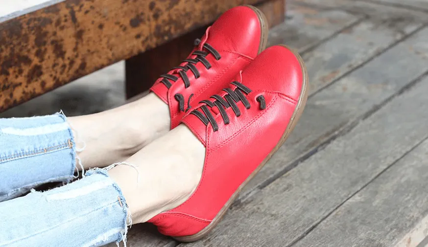 Women's Spring Authentic Genuine Leather Flats