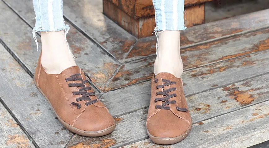 Women's Spring Authentic Genuine Leather Flats