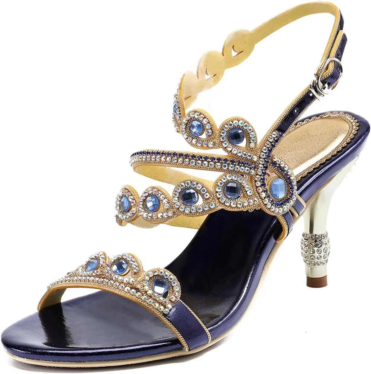 Women's Stylish Glitter Rhinestone Open Toe Party Office Dress Dating Wedding Shopping Stiletto Sandals