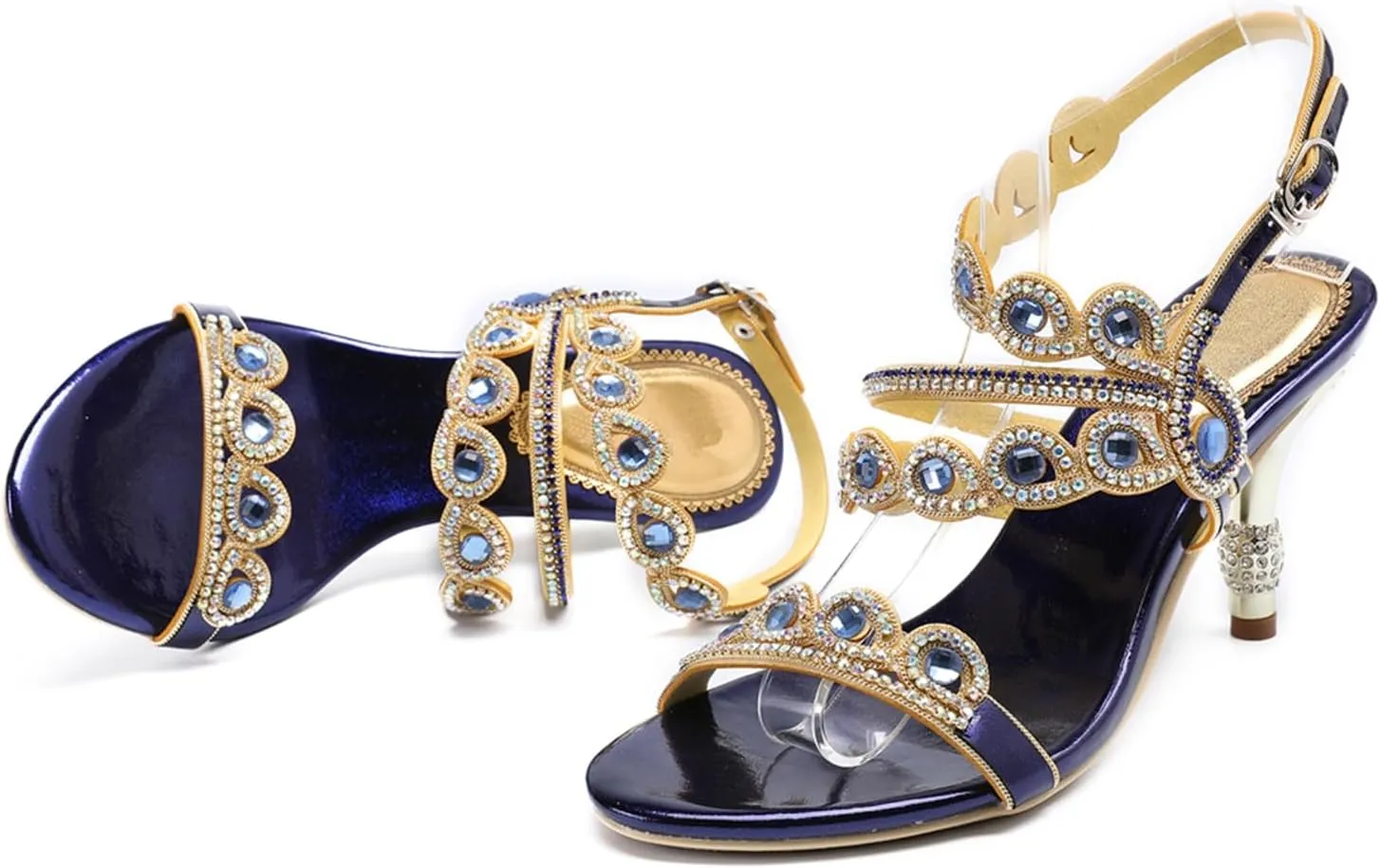Women's Stylish Glitter Rhinestone Open Toe Party Office Dress Dating Wedding Shopping Stiletto Sandals