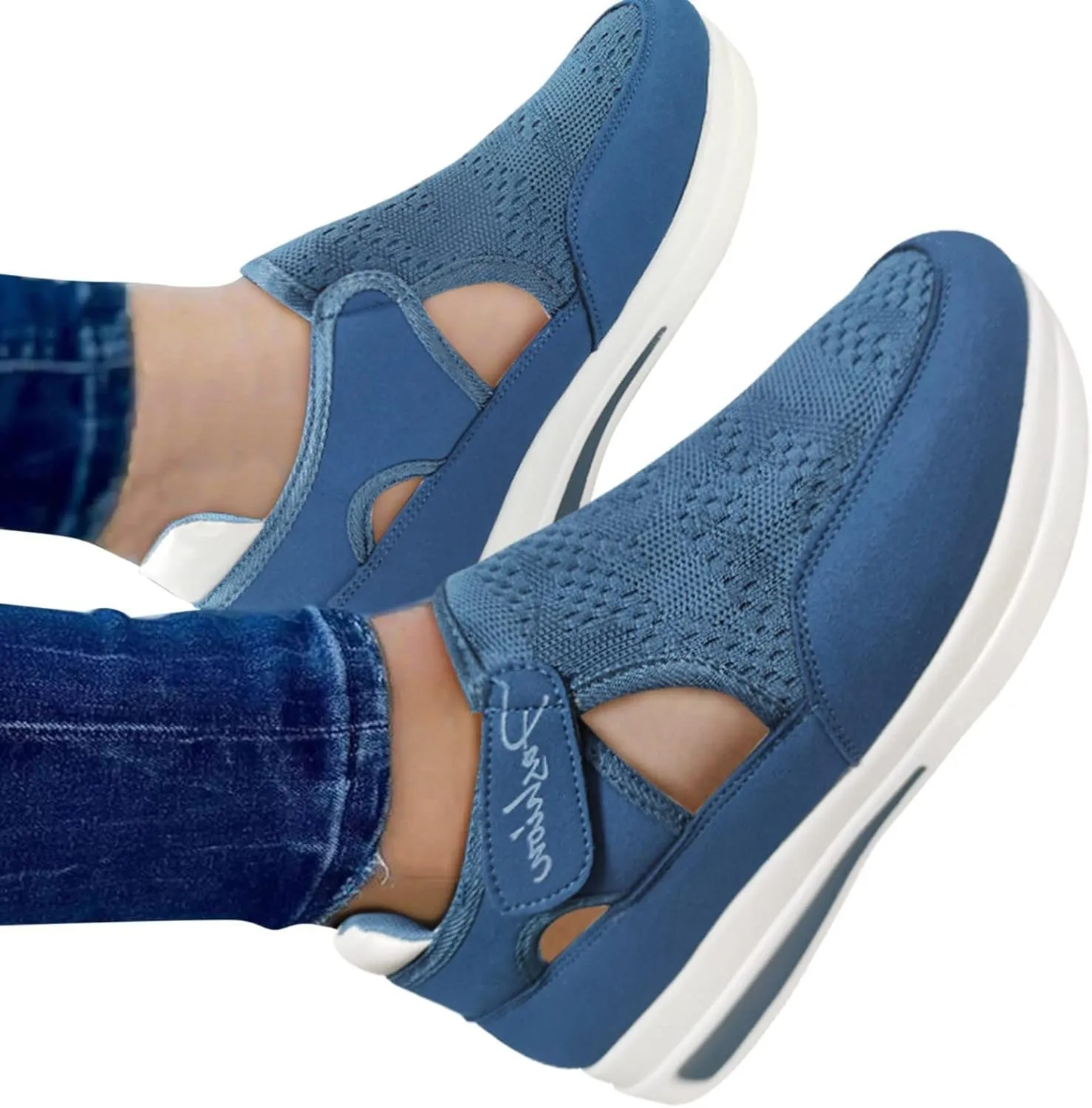 ZBYY Womens Summer Casual Sneakers Closed Toe Walking Breathable Outdoor Sandals Comfort Wedge Platform Loafers